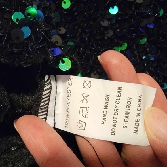 Green sequin one shoulder dress - Picture 10 of 11